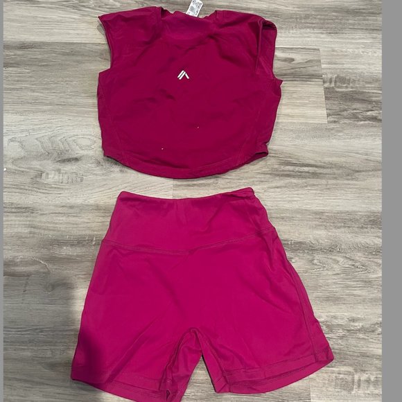 Alphalete Pink Set Shorts + Top S - Picture 3 of 3